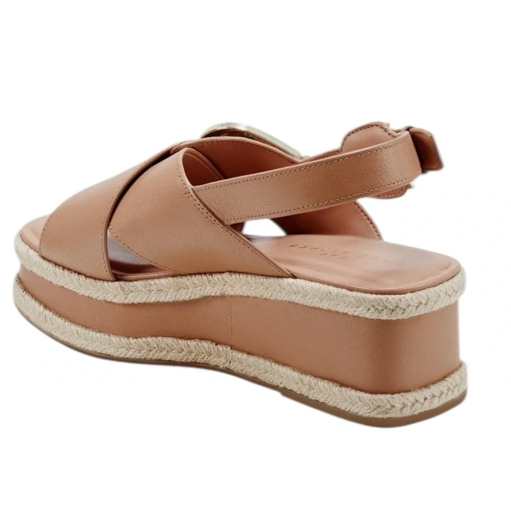 NWT MARC FISHER RENDA SLINGBACK ESPADRILLE‎ PLATFORM WEDGE SANDALS SIZE 9.5